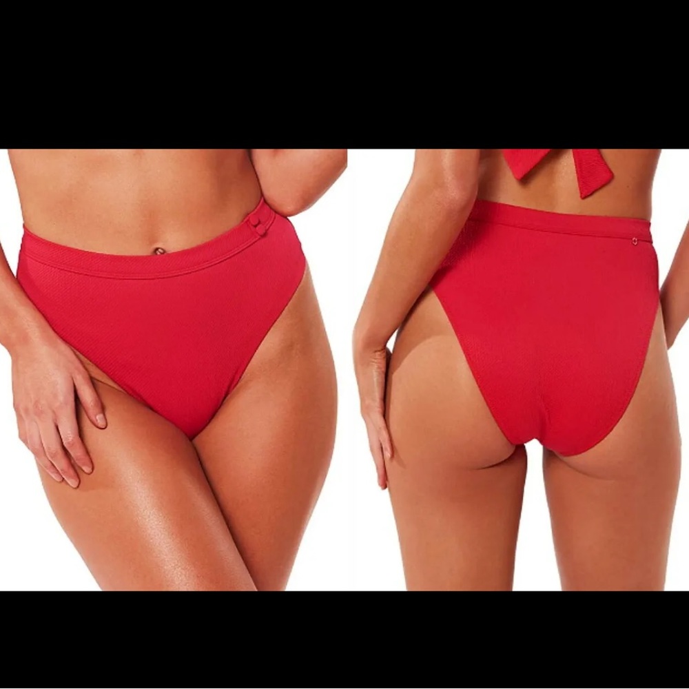 NWT Red Carter Red Swim Bottoms with Button Trim Size L